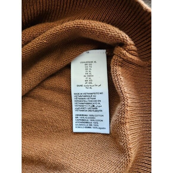 Amazon Essential Sweater Mens XL Toffee Brown Long Sleeve Cotton Knit Crewneck - Picture 9 of 15